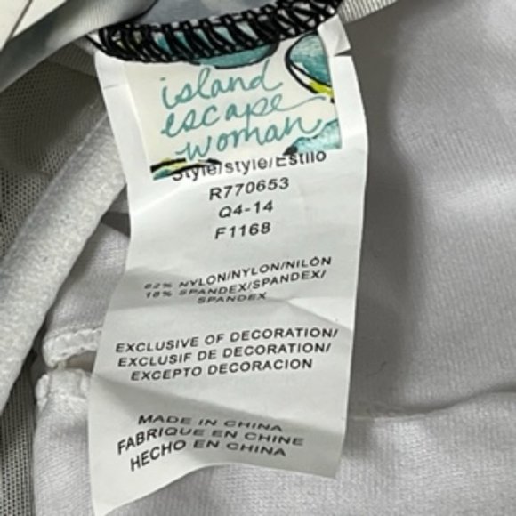 ISLAND ESCAPE WOMAN Black and White Tankini Top NWT - Picture 11 of 11